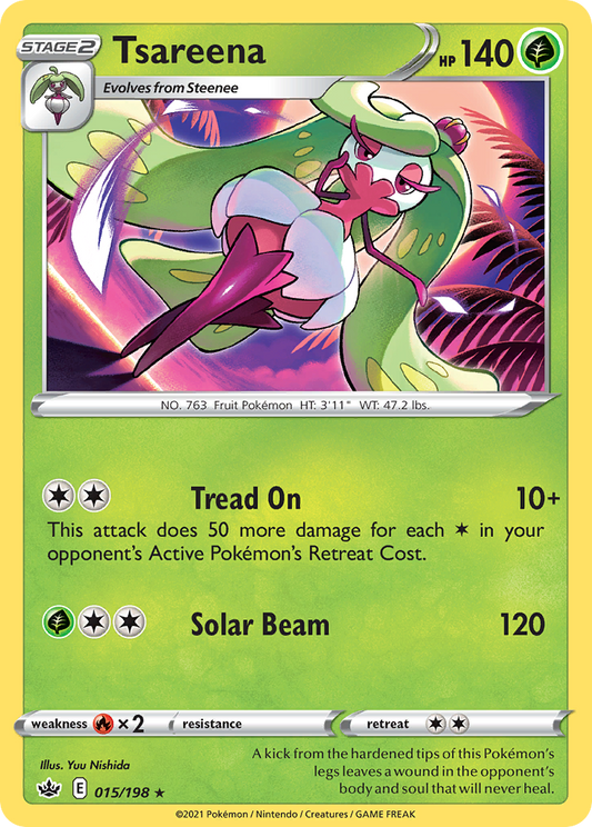 Tsareena 15/198 Rare | Chilling Reign | Pokemon Card