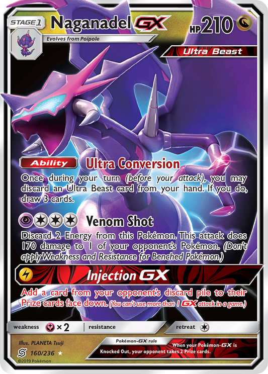 Naganadel-GX 160/236 Rare Holo GX | Unified Minds | Pokemon Card