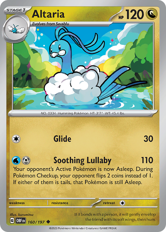 Altaria 160/197 Uncommon | Obsidian Flames | Pokemon Card