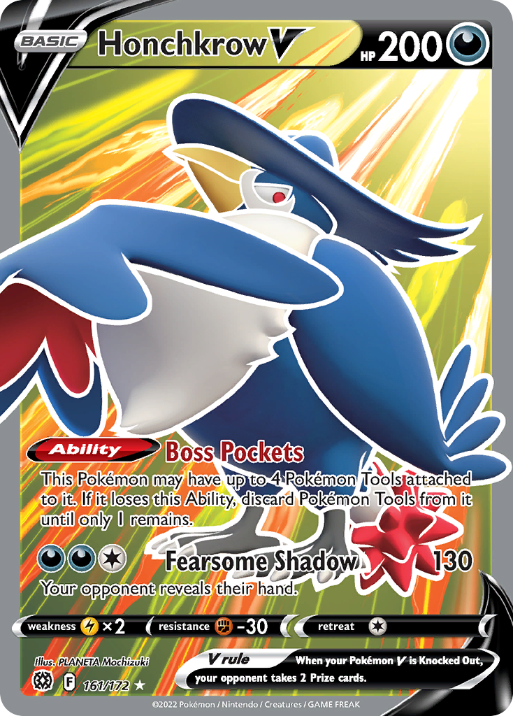 Honchkrow V 161/172 Rare Ultra | Brilliant Stars | Pokemon Card