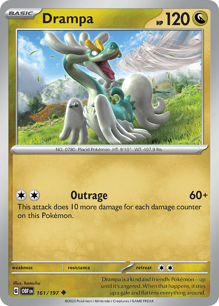 Drampa 161/197 Uncommon | Obsidian Flames | Pokemon Card