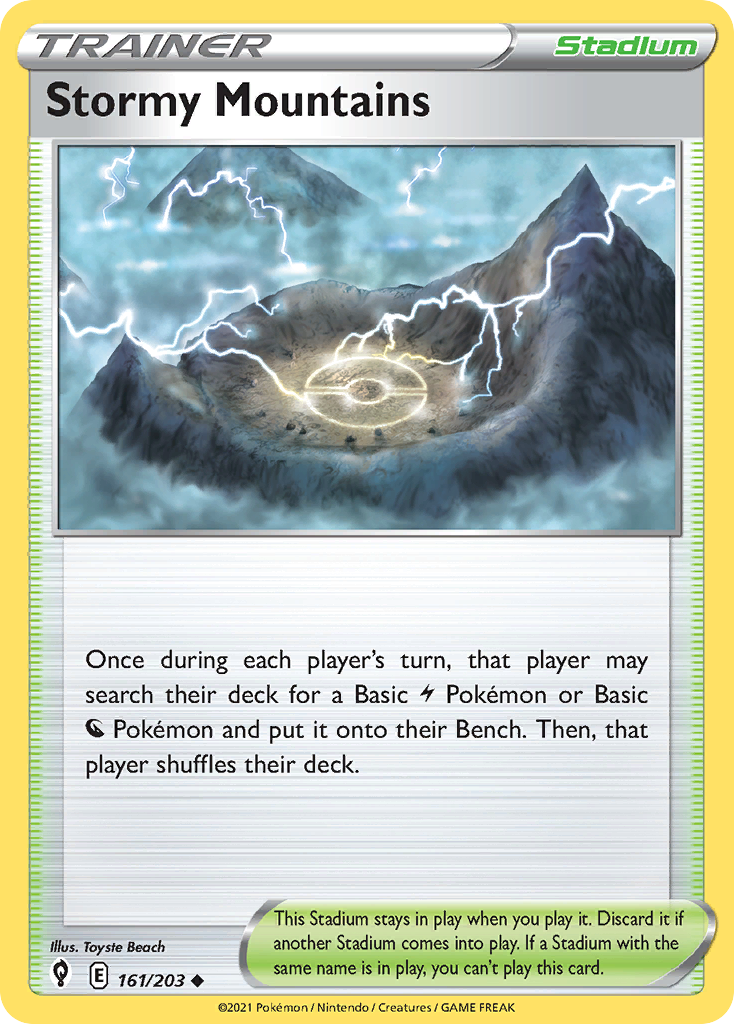 Stormy Mountains 161/203 Uncommon | Evolving Skies | Pokemon Card