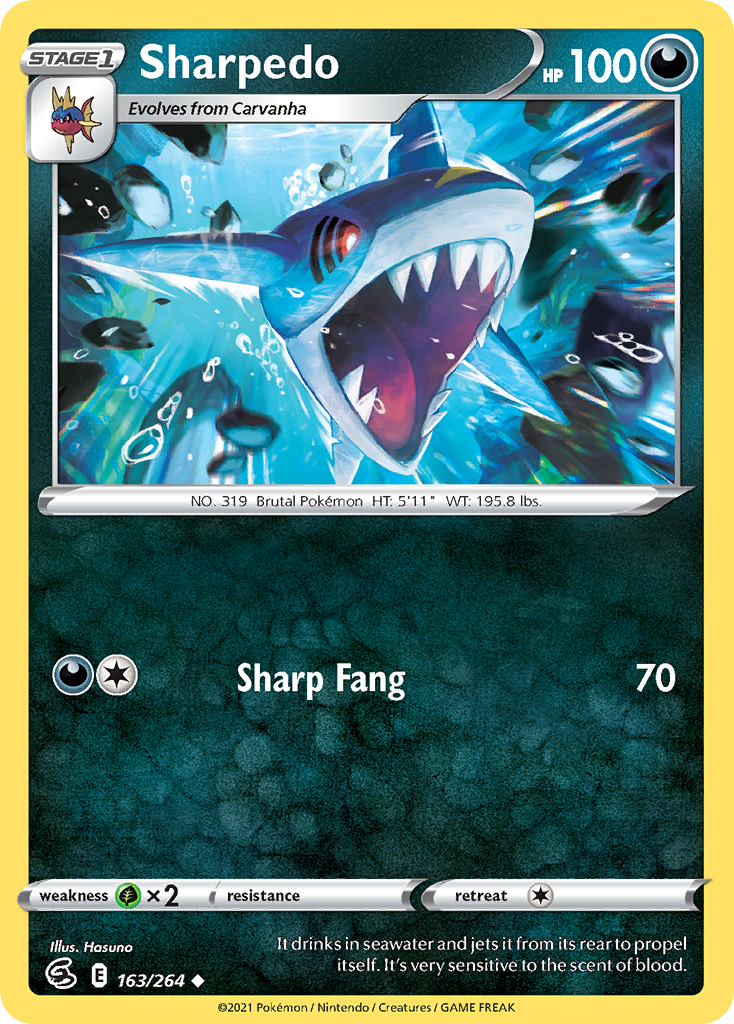 Sharpedo 163/264 Uncommon | Fusion Strike | Pokemon Card