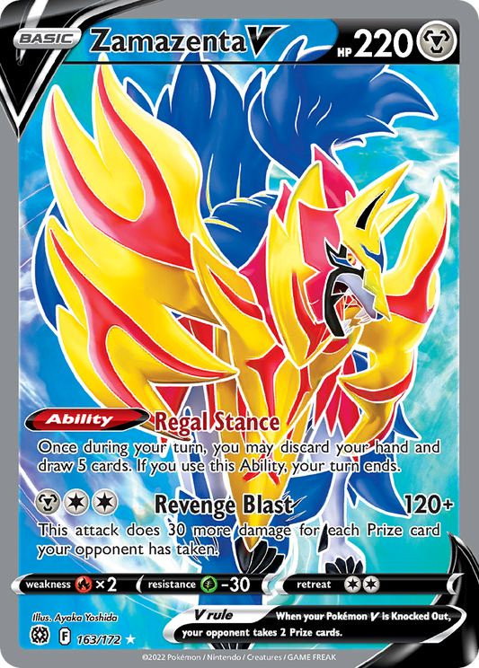 Zamazenta V 163/172 Rare Ultra | Brilliant Stars | Pokemon Card