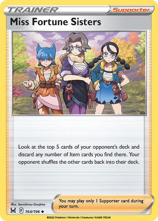 Miss Fortune Sisters 164/196 Uncommon | Lost Origin | Pokemon Card