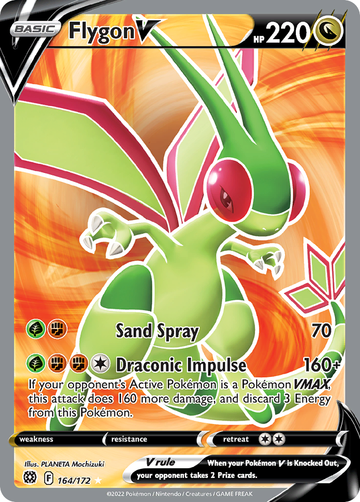 Flygon V 164/172 Rare Ultra | Brilliant Stars | Pokemon Card