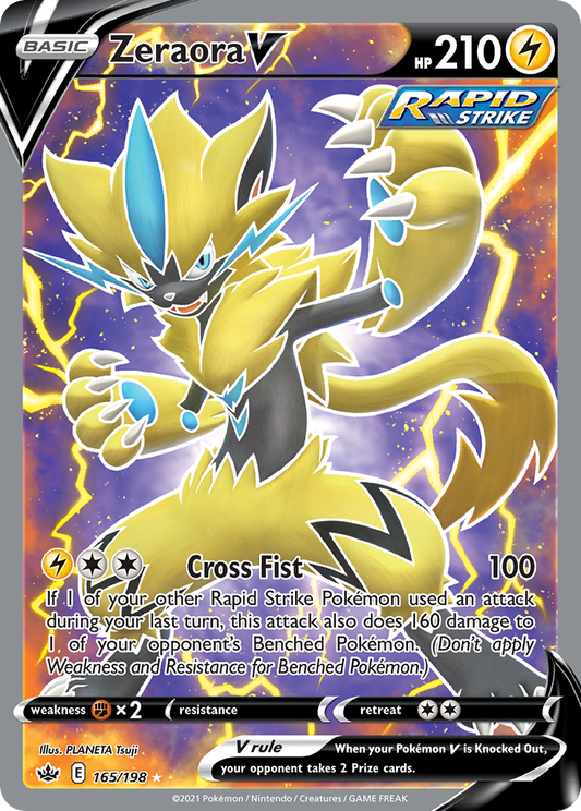 Zeraora V 165/198 Rare Ultra | Chilling Reign | Pokemon Card