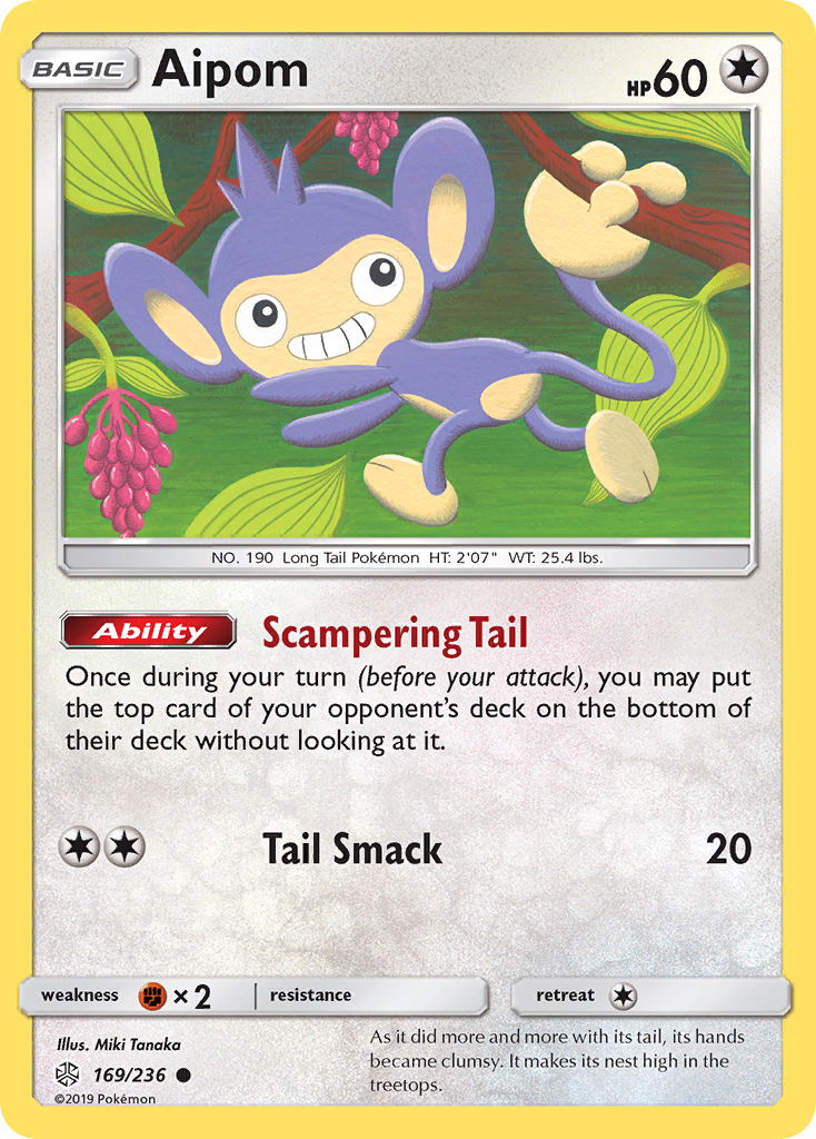 Aipom 169/236 Common | Cosmic Eclipse | Pokemon Card