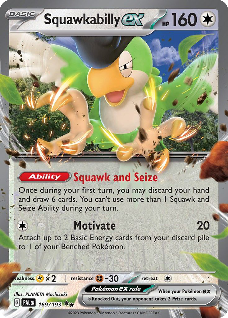 Squawkabilly ex 169/193 Double Rare | Paldea Evolved | Pokemon Card