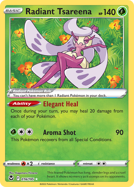 Radiant Tsareena 16/195 Radiant Rare | Silver Tempest | Pokemon Card