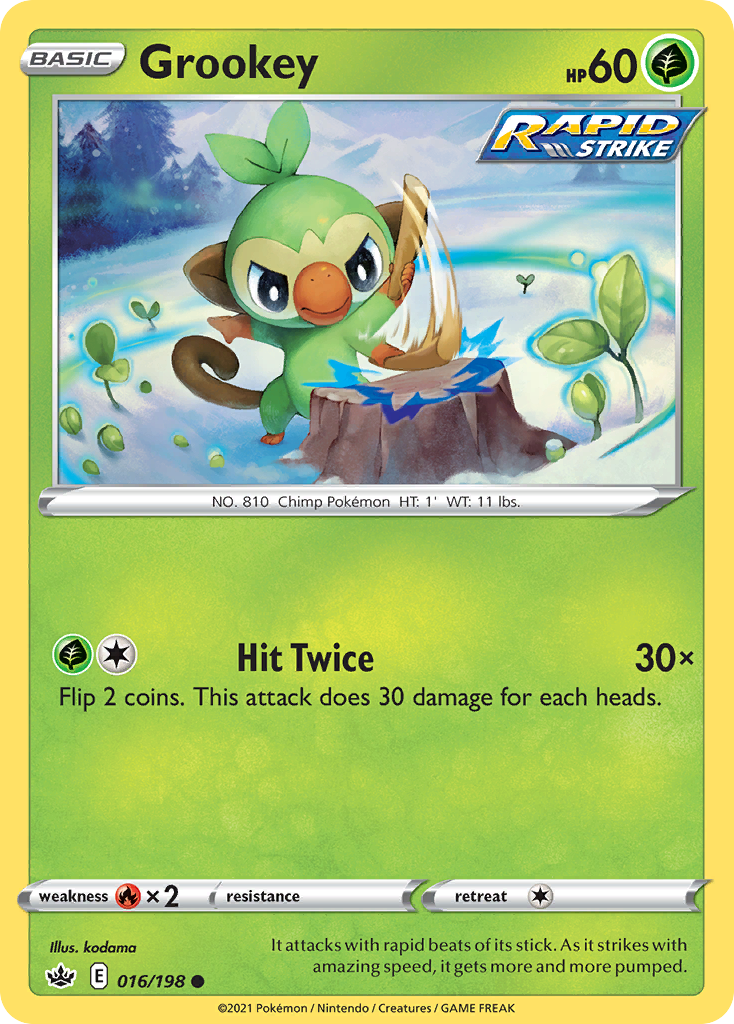 Grookey 16/198 Common | Chilling Reign | Pokemon Card