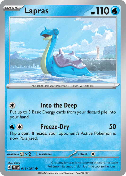 Lapras 16/91 Common | Paldean Fates | Pokemon Card