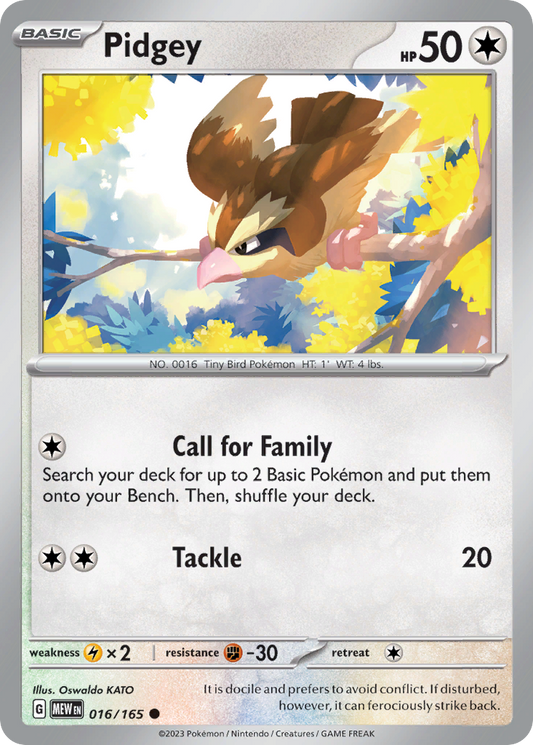 Pidgey 16/165 Common | 151 | Pokemon Card