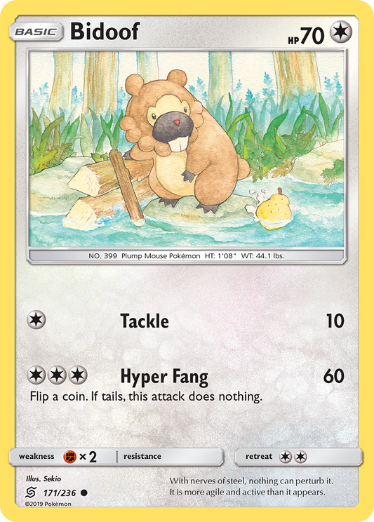 Bidoof 171/236 Common | Unified Minds | Pokemon Card