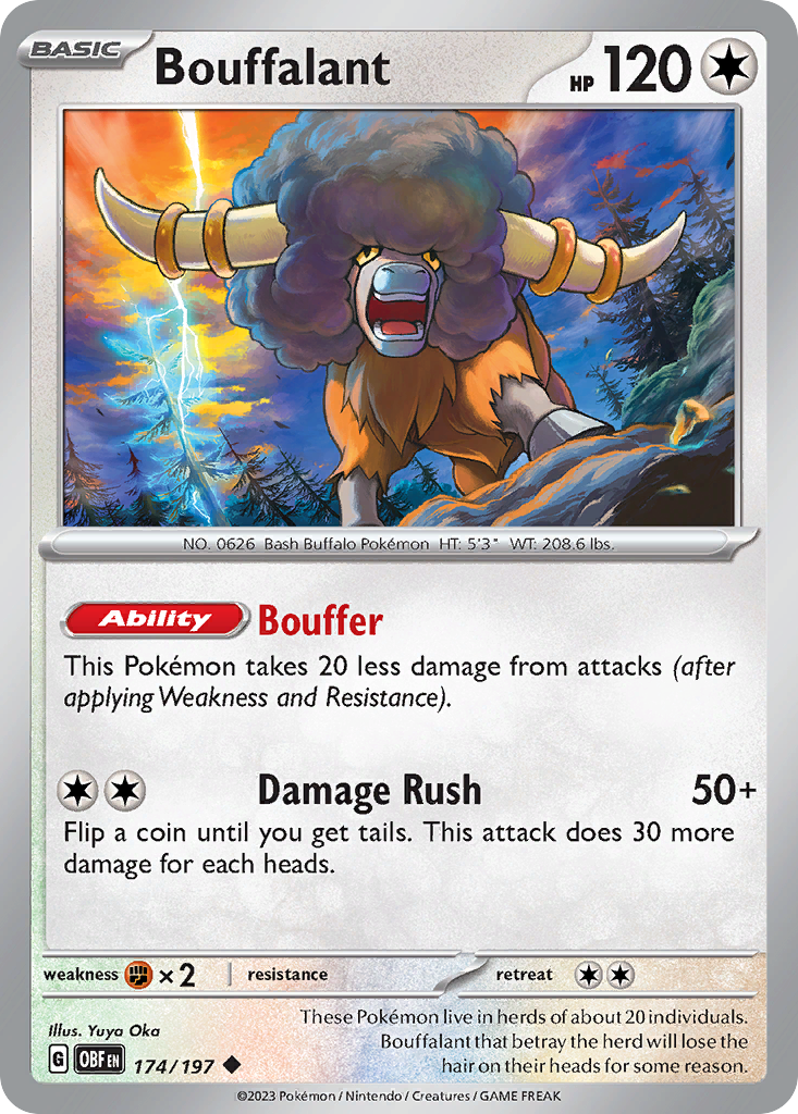 Bouffalant 174/197 Uncommon | Obsidian Flames | Pokemon Card