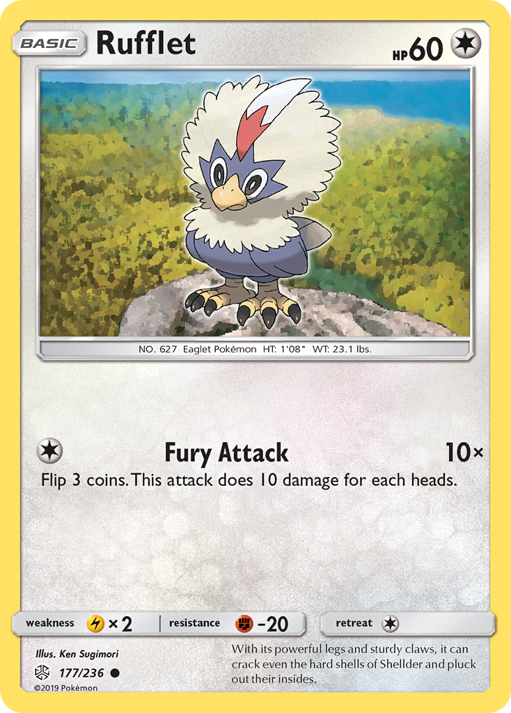 Rufflet 177/236 Common | Cosmic Eclipse | Pokemon Card