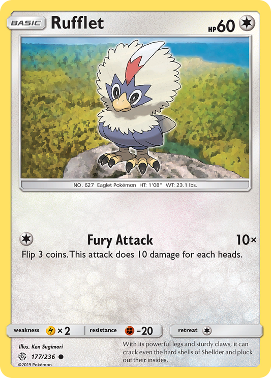 Rufflet 177/236 Common | Cosmic Eclipse | Pokemon Card