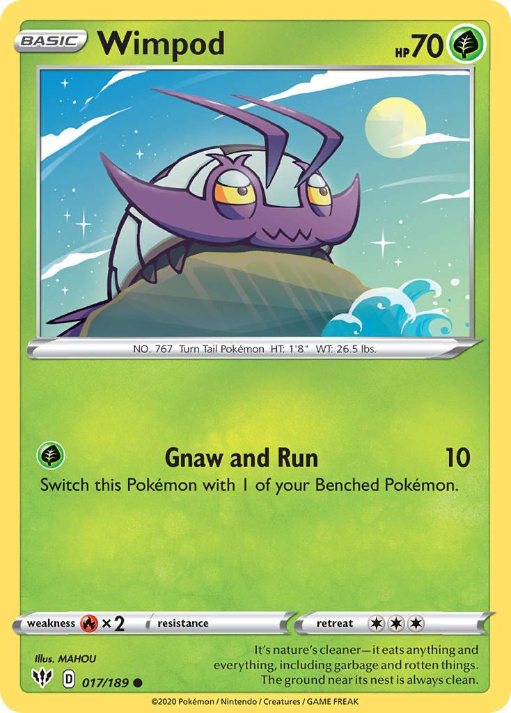 Wimpod 17/189 Common | Darkness Ablaze | Pokemon Card