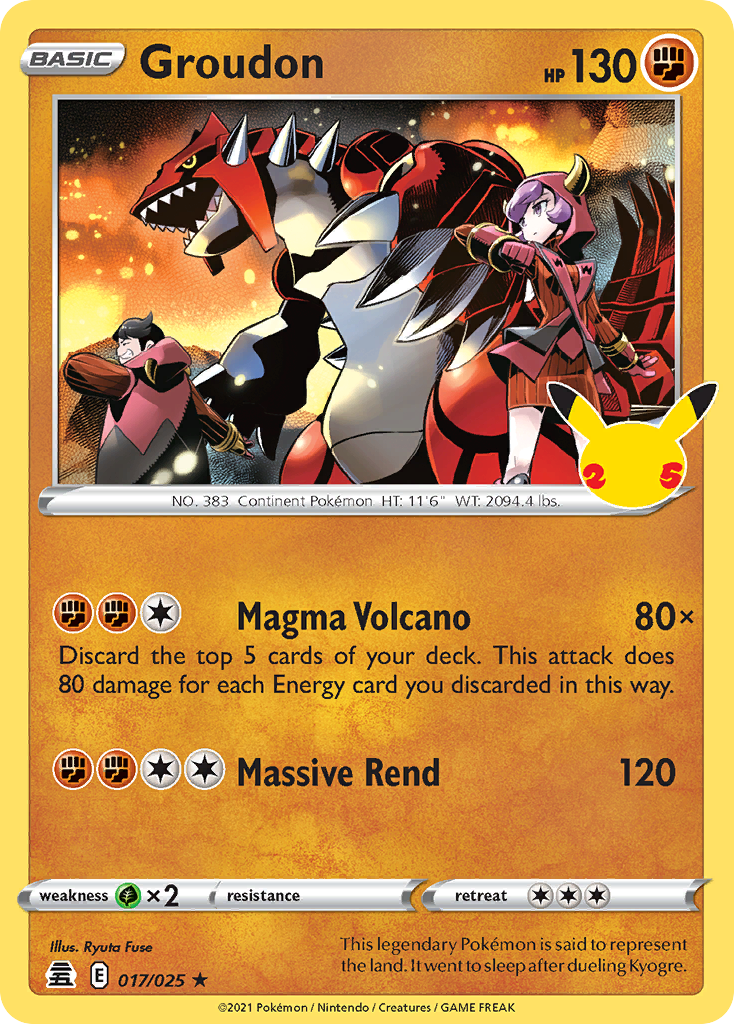 Groudon 17/25 Rare Holo | Celebrations | Pokemon Card