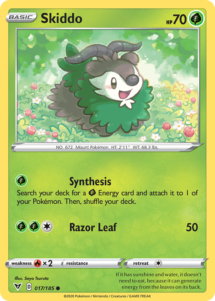 Skiddo 17/185 Common | Vivid Voltage | Pokemon Card