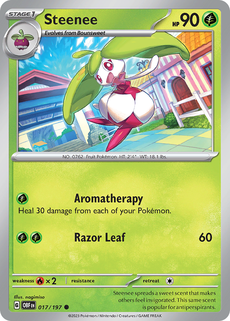 Steenee 17/197 Common | Obsidian Flames | Pokemon Card