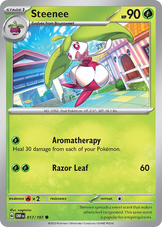 Steenee 17/197 Common | Obsidian Flames | Pokemon Card