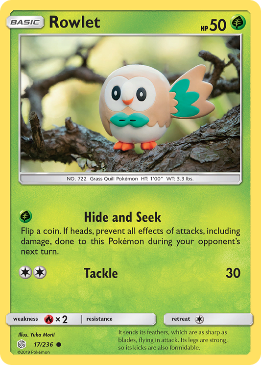 Rowlet 17/236 Common | Cosmic Eclipse | Pokemon Card