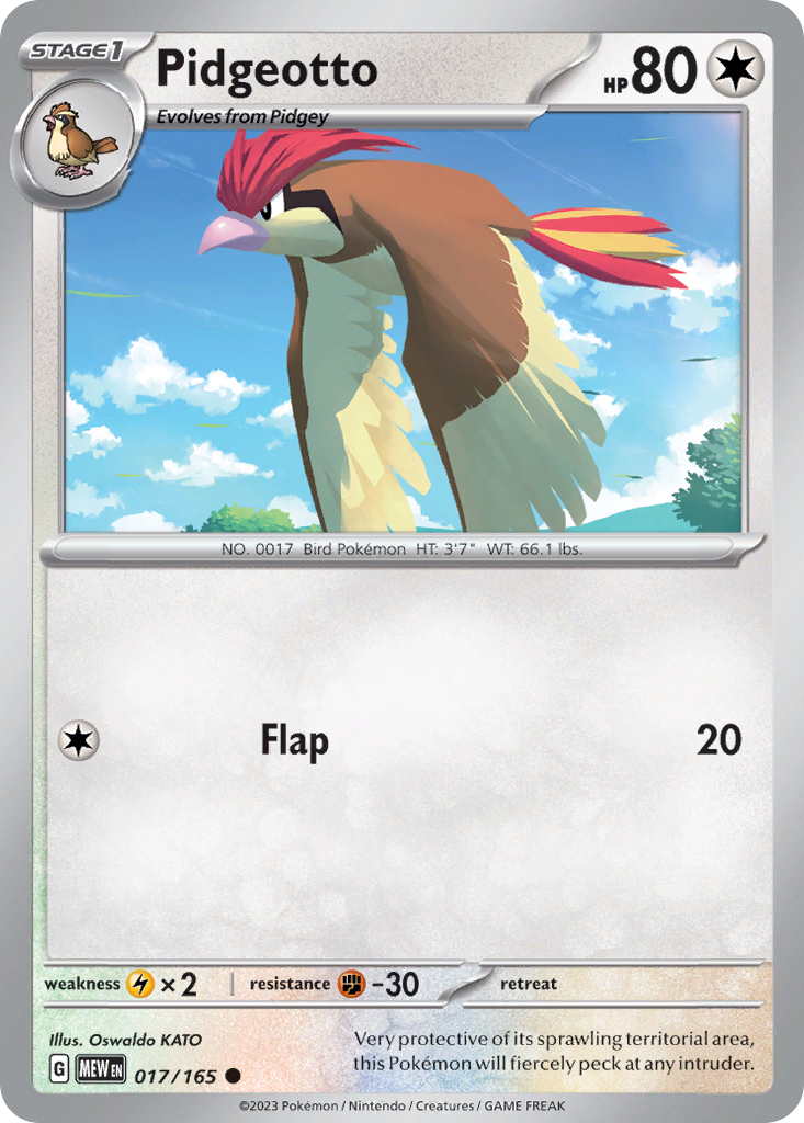 Pidgeotto 17/165 Common | 151 | Pokemon Card