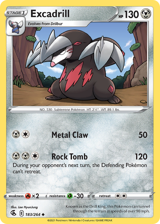 Excadrill 183/264 Uncommon | Fusion Strike | Pokemon Card