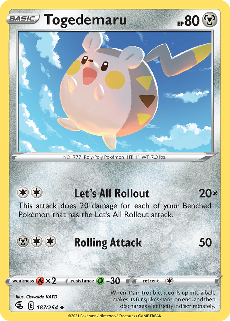 Togedemaru 187/264 Uncommon | Fusion Strike | Pokemon Card