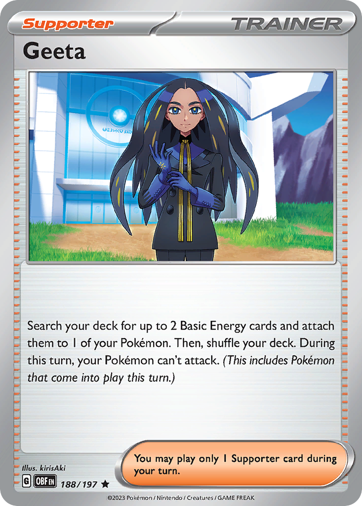 Geeta 188/197 Rare Holo | Obsidian Flames | Pokemon Card