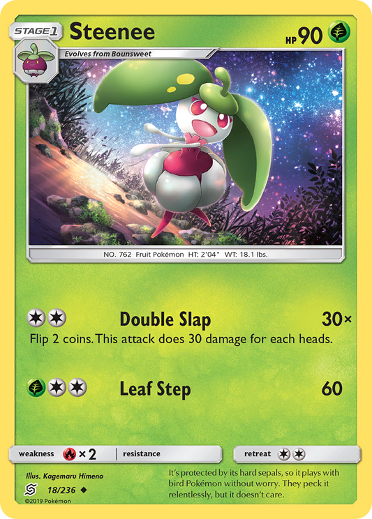 Steenee 18/236 Uncommon | Unified Minds | Pokemon Card