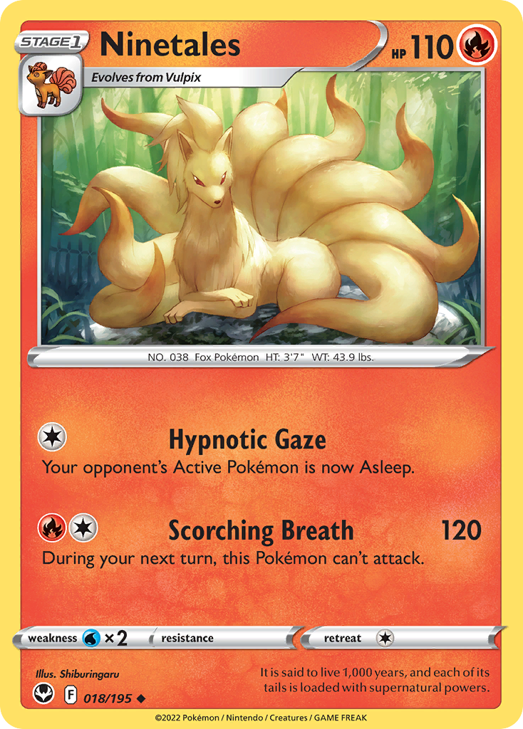 Ninetales 18/195 Uncommon | Silver Tempest | Pokemon Card