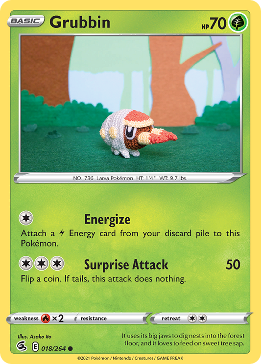 Grubbin 18/264 Common | Fusion Strike | Pokemon Card