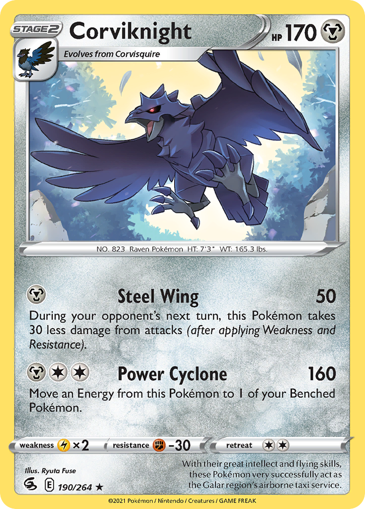 Corviknight 190/264 Rare | Fusion Strike | Pokemon Card