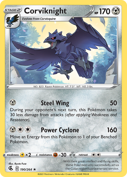 Corviknight 190/264 Rare | Fusion Strike | Pokemon Card