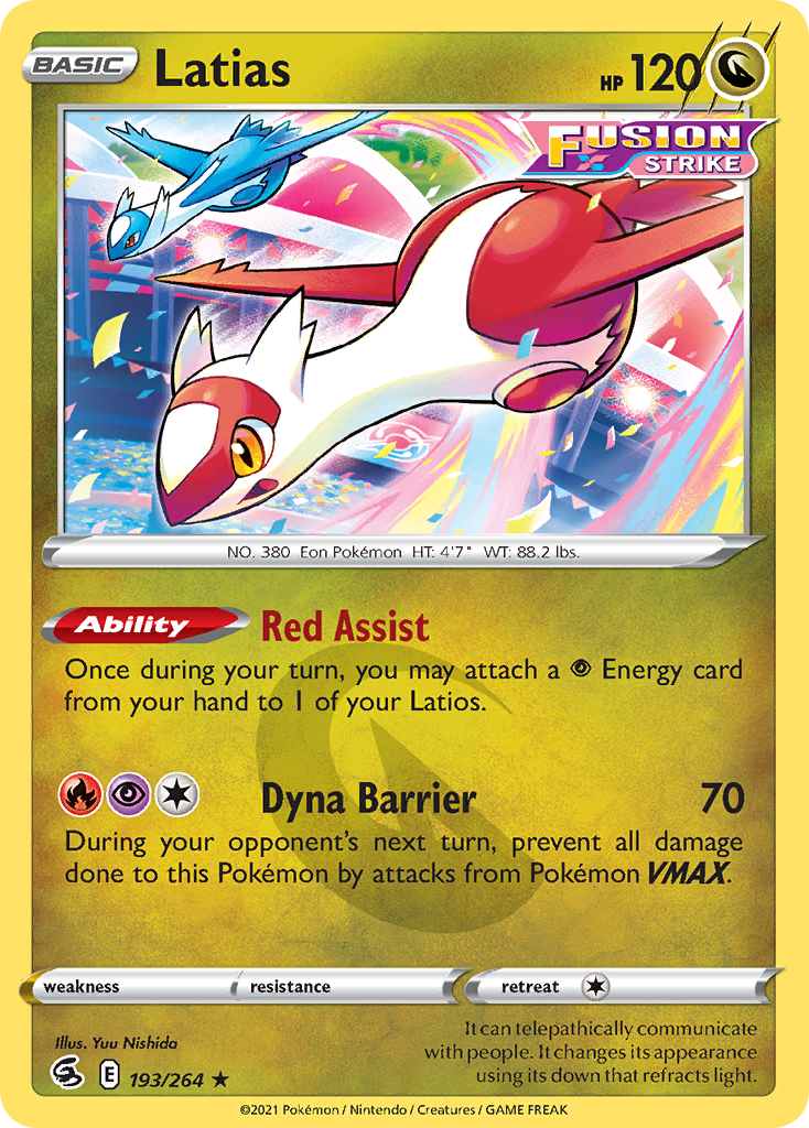 Latias 193/264 Rare | Fusion Strike | Pokemon Card