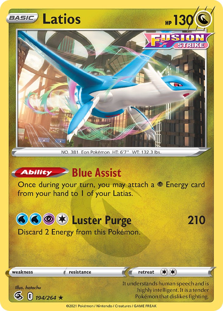 Latios 194/264 Rare | Fusion Strike | Pokemon Card