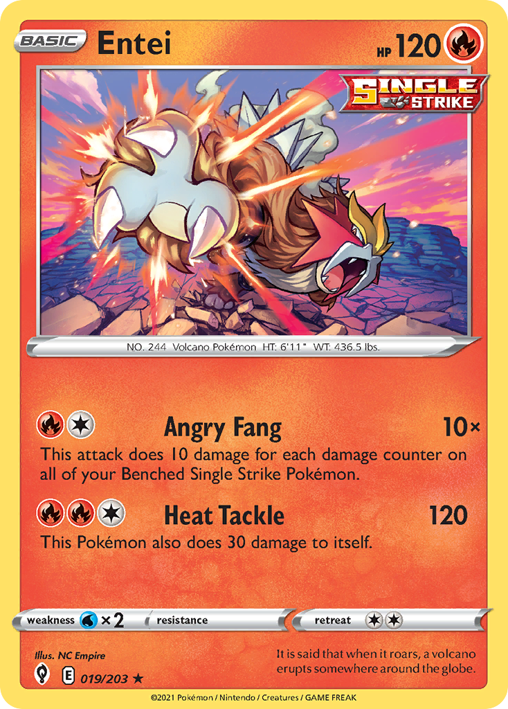 Entei 19/203 Rare Holo | Evolving Skies | Pokemon Card