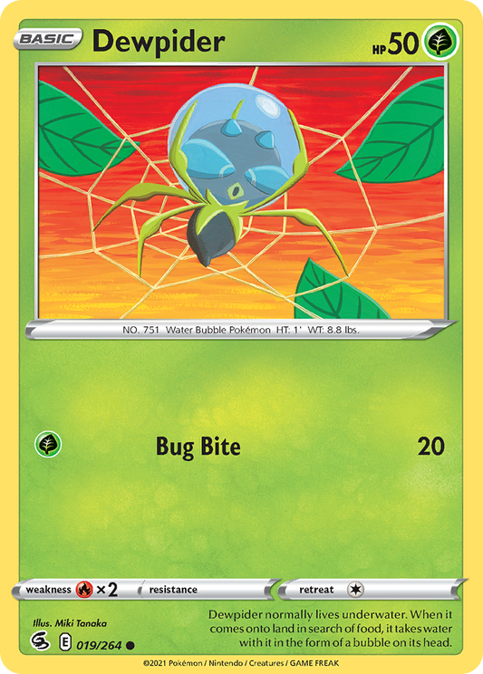 Dewpider 19/264 Common | Fusion Strike | Pokemon Card