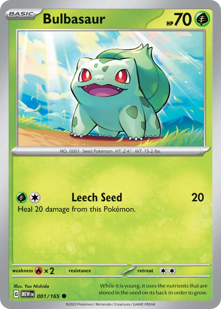 Bulbasaur 1/165 Common | 151 | Pokemon Card