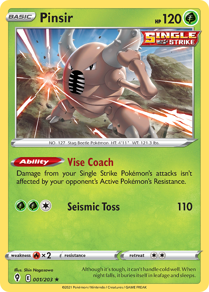 Pinsir 1/203 Rare | Evolving Skies | Pokemon Card