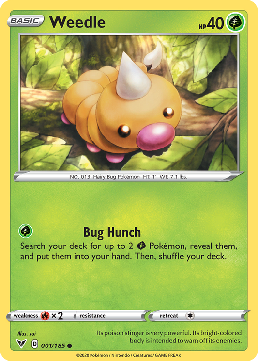 Weedle 1/185 Common | Vivid Voltage | Pokemon Card