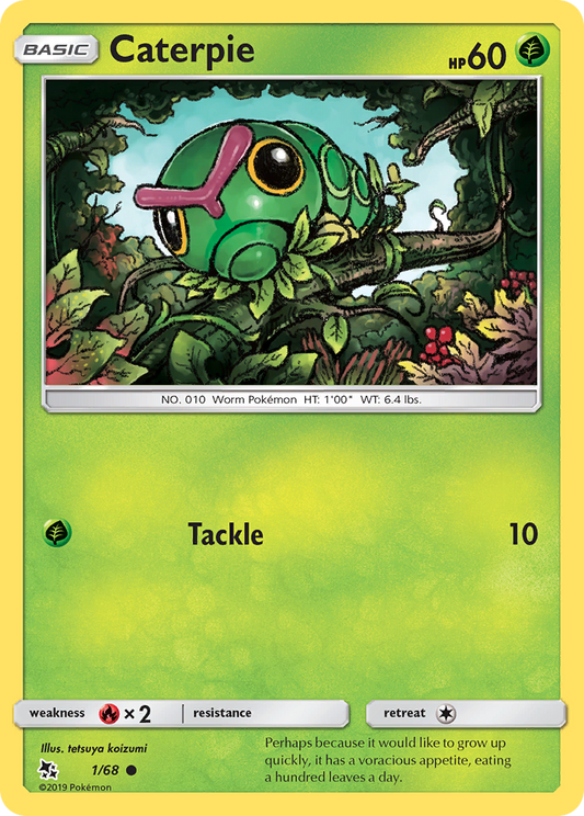 Caterpie 1/68 Common | Hidden Fates | Pokemon Card