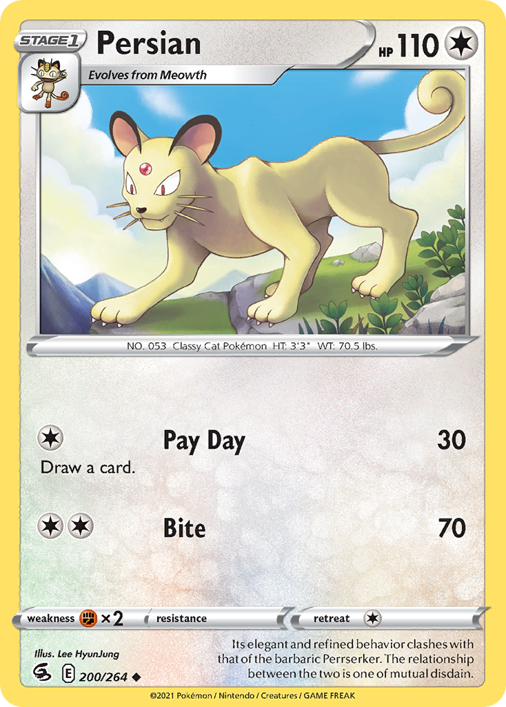 Persian 200/264 Uncommon | Fusion Strike | Pokemon Card