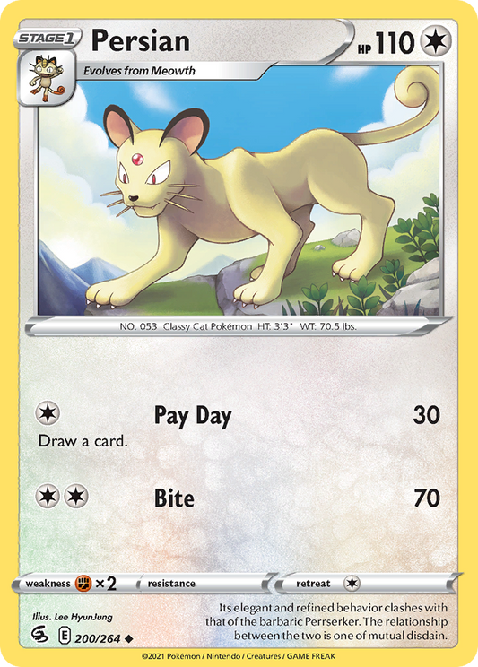 Persian 200/264 Uncommon | Fusion Strike | Pokemon Card