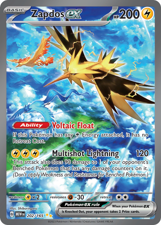 Zapdos ex 202/165 Special Illustration Rare | 151 | Pokemon Card