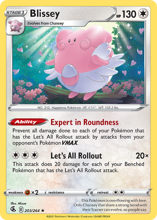 Blissey 203/264 Rare | Fusion Strike | Pokemon Card