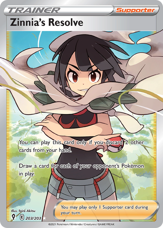 Zinnia's Resolve 203/203 Rare Ultra | Evolving Skies | Pokemon Card