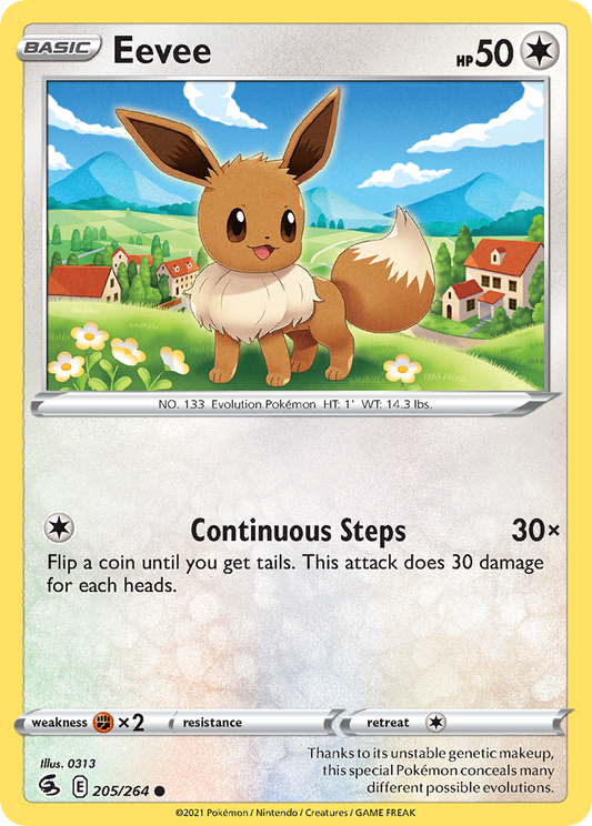 Eevee 205/264 Common | Fusion Strike | Pokemon Card